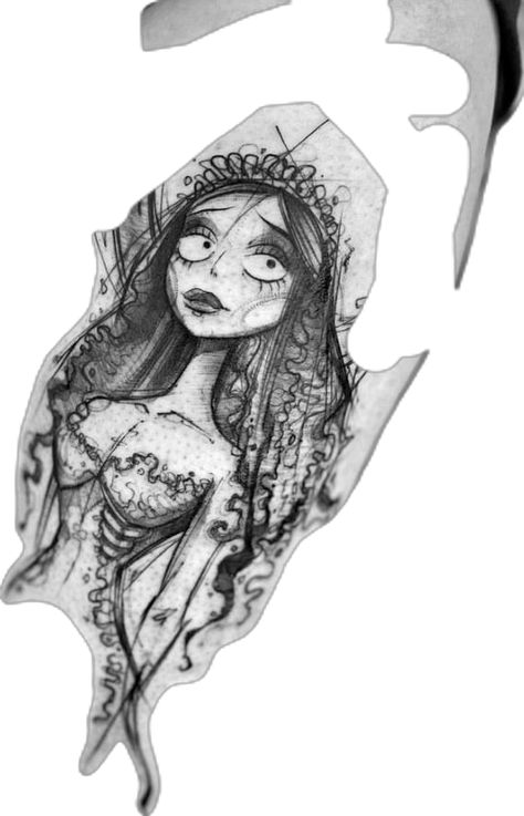 Corspride Bride Tattoo, Emily Corpse Bride Tattoo, Corpse Bride Tattoo, Bride Tattoo, Sketch Tattoos, Emily Corpse Bride, Hello Kitty Tattoos, Brides With Tattoos, Crazy Funny Pictures