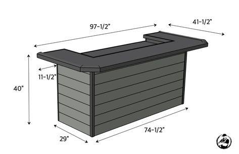 Freestanding Dry Bar » Rogue Engineer Diy Garage Bar Plans, Home Bar Dimensions, Home Bar Plans How To Build, Outdoor Bars Diy, Moveable Bar Ideas, Bar Dimensions Design, How To Build A Bar, Homemade Bar Ideas, Diy Home Bar Plans