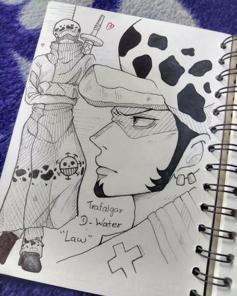 Trafalgar Law Sketch, Anime Sketch One Piece, Trafalgar Law Drawing, Law Drawing, Vertical Drawing, Luffy Drawing, Law Trafalgar, Law One Piece, Manga Drawing Tutorials