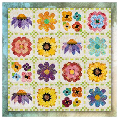 Seriously..I think it needs stitches.: Wildflower Seeds Quilt Pattern Wildflower Seeds Quilt, Quilt Flower Patterns, Flower Quilt Blocks Free Pattern, Quilting Projects Ideas Free Pattern, Wildflower Quilt, Flower Quilt Blocks, Quilting Basics, Floral Quilts, Flower Garden Quilt