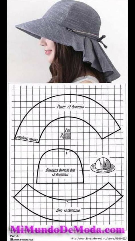 Pola Topi, Sewing Hats, Hat Patterns To Sew, Sew Ins, Denim Crafts, Diy Hat, Diy Sewing Pattern, Doll Hat, Fashion Sewing Pattern