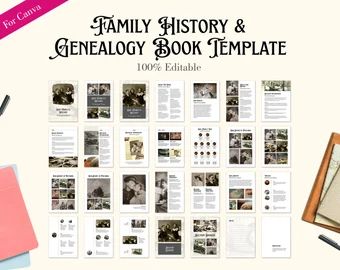 Family History Printables, Genealogy Templates, Ancestry Book, Family Tree Book, Genealogy Gifts, Genealogy Forms, Genealogy Chart, Genealogy Book, Ancestry Family Tree