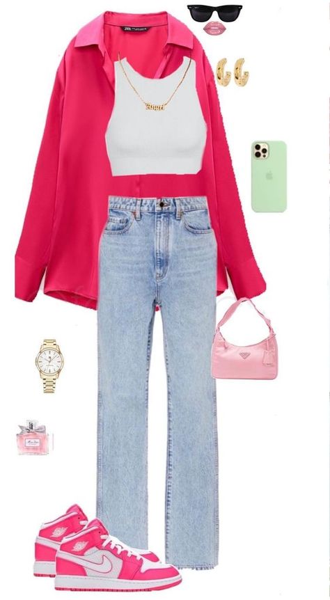 36 BARBIE OUTFIT IDEAS - valemoods Barbie Outfits Casual, Modest Barbie Outfit, Barbie Jeans Outfit, Barbie Inspo Outfits, Look Rose, Casual College Outfits, Black Jeans Outfit, Hijabi Outfits Casual, Everyday Fashion Outfits