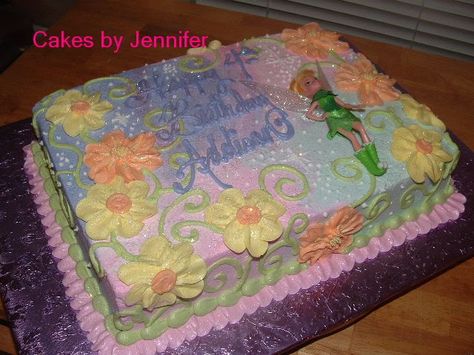 Fairy Birthday Sheet Cake, Fairy Sheet Cake, Vintage Tinkerbell, Birthday Sheet Cake, Fairy Princess Party, Tinkerbell Birthday, Tinkerbell Cake, Birthday Sheet Cakes, Birthday Party Snacks