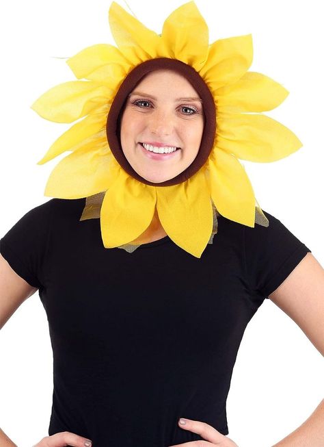 Add a touch of whimsy with this funny sunflower mask from the Fun Co. Made from high-quality polyester, this hood fits over your face with bright yellow petals. The adjustable fastener ensures a secure fit for kids and adults. Create a cute dog flower costume. Exclusively available from us! Flower Pot Costume, Sunflower Costume, Sunflower Hat, Flower Costume, Headpiece Accessories, Zombie Costume, Funny Costumes, Cloth Flowers, Halloween Costume Accessories