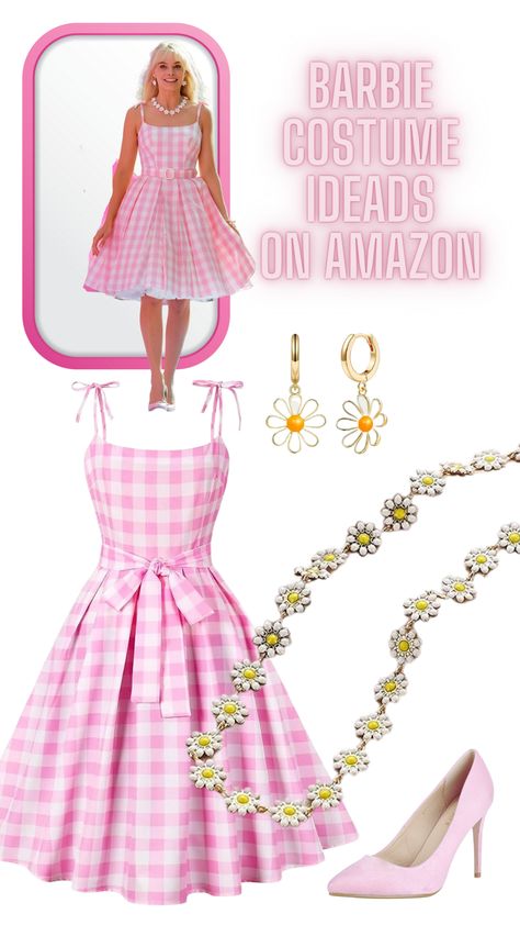 Diy Plus Size Barbie Costume, Malibu Barbie Halloween Costume, Stereotypical Barbie Costume, Barbie Costumes Halloween, Barbie Movie Halloween Costume, Teacher Barbie Costume, Princess Barbie Costume, Girls Barbie Costume, Barbie Dress Up