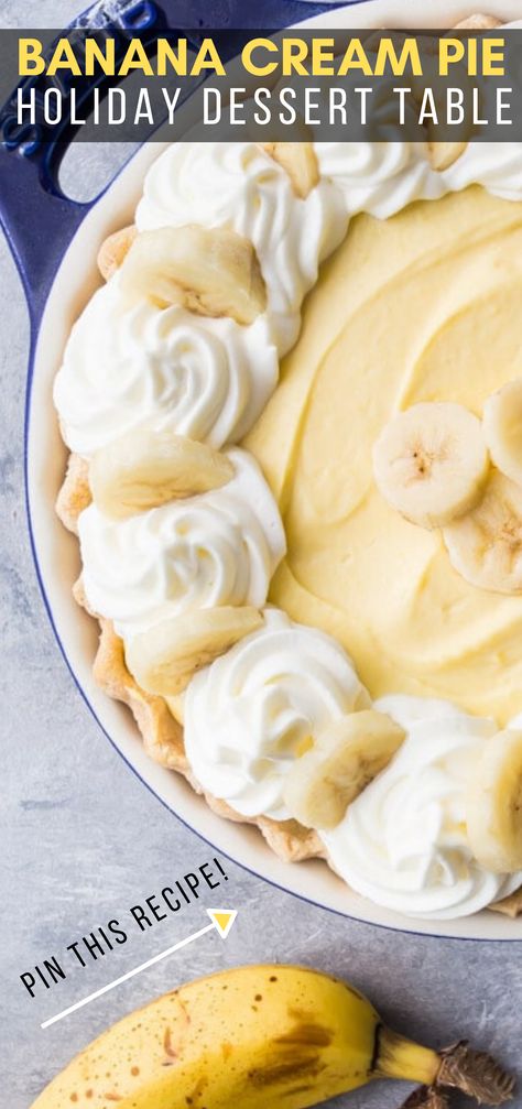 Banana Cream Pie Filling Recipes, Banana Cream Pie Dessert Recipes, Desserts With Whipping Cream, Banana Cream Pie Recipe From Scratch, Healthy Banana Cream Pie Recipe, Banana Cream Pie Filling, Banana Cream Pie Recipes, Banana Custard Pie, Best Banana Cream Pie Recipe