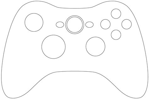 Xbox Controller Template Free Printable, Control Xbox Dibujo, Game Controller Template, Game Controller Cake, Controller Cake, Xbox Party, Xbox Cake, Cake Templates, Birthday Cards For Boys