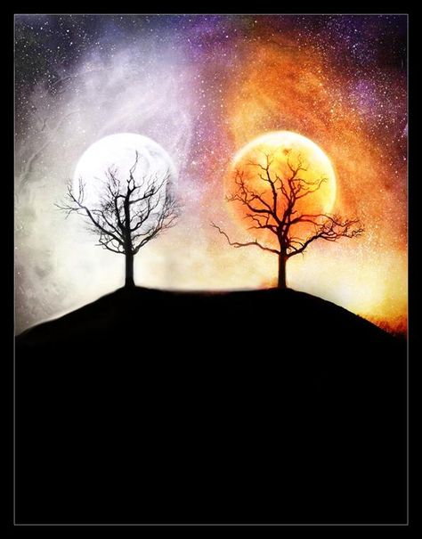 Silmarillion Moon and Sun by LadyElleth photoshop resource collected by psd-dude.com from deviantart Tolkien Art, Moon Photos, Moon And Sun, Two Trees, Sun Moon Stars, Jrr Tolkien, Sun And Stars, Moon Art, Pics Art