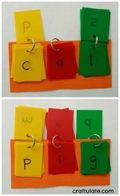 Some great (and easy) DIY projects that will engage your kindergarten students and enhance reading stations. Reading Games For Kids, Measured Mom, Homeschooling Preschool, Reading Stations, Three Letter Words, Preschool Reading, Orton Gillingham, Alphabet Games, Reading Games