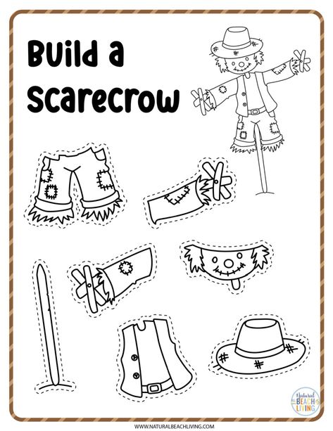 Your children will love these Scarecrow Worksheets, you'll find everything from How to draw a scarecrow, Scarecrow Coloring Pages, Scarecrow Writing Prompt, Build a scarecrow activity, Scarecrow Craft Template, and more and these fun Scarecrow Activities are Free