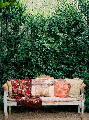 I like the shape of the headboard and the legs on this one. Vintage Couch, Secret Garden Wedding, Garden Sofa, Vintage Sofa, Design Sponge, Event Styling, Wedding Bells, Garden Inspiration, Garden Wedding