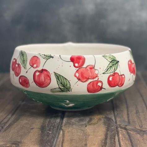 Shawna Pincus on Instagram: "Just a giant bowl of cherries🍒 . . . #cherrybowl #fruitbowl #summerfruit #handbuiltceramics #cherryseason #illustratedceramics #printonclay" Bowl Of Cherries, Cherry Bowl, Cherry Season, Breakfast Bowl, Breakfast Bowls, Summer Fruit, Pottery Painting, Fruit Bowl, Hand Built