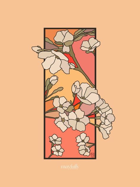 Drawing Of Stained Glass Window, Cherry Blossom Stained Glass Pattern, Stained Glass Cherry Blossom, Stained Glass Window Drawing, Stain Glass Window Tattoo, Floral Stained Glass Patterns, Stained Glass Tattoo Ideas, Stained Glass Anime, Cherry Flower Tattoo