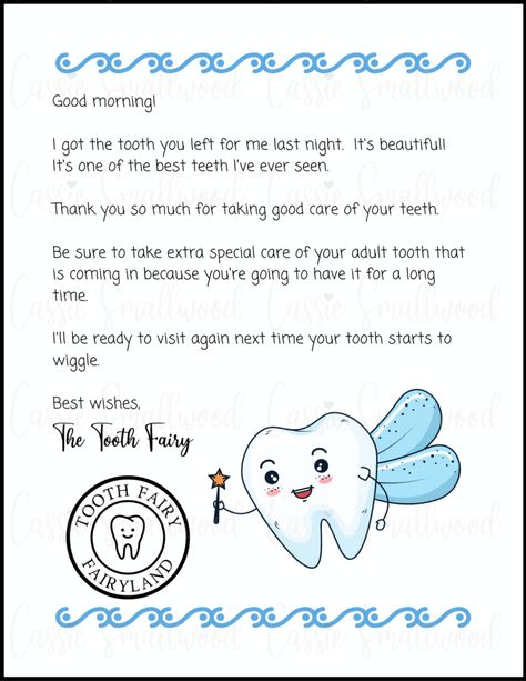 5 Insanely Cute Free Printable Tooth Fairy Letters - Cassie Smallwood Tooth Fairy Receipt Free Printable, Tooth Fairy Letter Template, Fairy Templates, Tooth Fairy Note, Boy Tooth Fairy, Tooth Fairy Receipt, Tooth Fairy Certificate, Tooth Fairy Gifts, Tooth Fairy Letter