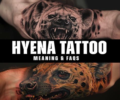 What is the symbolic meaning behind a hyena tattoo? Hyena Skull Tattoo, Hyena Tattoo Designs, Brass Knuckle Tattoo, Hyena Tattoo, Sunset Tattoos, Knuckle Tattoos, Text Tattoo, Healing Tattoo, Realism Tattoo