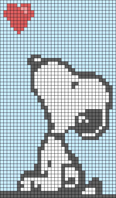 C2c Crochet Snoopy Blanket, Snoopy Alpha Pattern Crochet, Snoopy Granny Square, Simple Crochet Grid Patterns, Snoopy Pixel Grid, Snoopy Alpha Pattern, Easy Tapestry Crochet Patterns, Pixel Art Grid Easy, Alpha Crochet Patterns