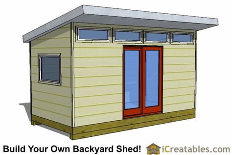 8x16 Storage Shed Plans - Easy to Build Designs - How to Build a Shed Office Shed Plans, Modern Shed Plans, 8x12 Shed Plans, Small Shed, Shed Plans 8x10, Office Shed, Shed Office, Build Your Own Shed, Shed Construction