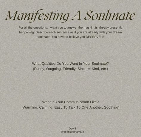 Law of Attraction: Manifesting a Soulmate | Manifesting true love while you sleeping. | manifesting love  | manifesting someone in a relationship Soulmate Funny, Anchor Quotes, Motivational Aesthetic, Manifest Soulmate, Morning Journal Prompts, Soul Mate Love, Spiritual Work, Healing Journaling, A Soulmate