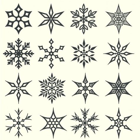 Snowflake Drawings, Geometry Drawing, Snow Flake Tattoo, Snowflakes Drawing, Bawah Air, Christmas Embroidery Patterns, Flower Icons, Free Vector Illustration, Embroidery Template