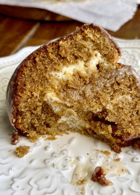 Cheesecake Swirled Sourdough Sweet Potato Bundt Cake — Well Made by Kiley Sourdough Bundt Cake, Sweet Potato Bundt Cake, Sourdough Cake, Cinnamon Bun Cake, Eggs And Sweet Potato, Bun Cake, Dairy Free Treats, Sweet Potato Cake, How To Make Cheesecake