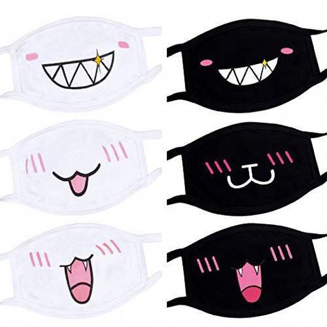 Anime Mask, Anime Mouths, Animal Face Mask, Mask For Men, Cute Mask, Kawaii Faces, Surgical Mask, Anime Crafts, Mouth Mask