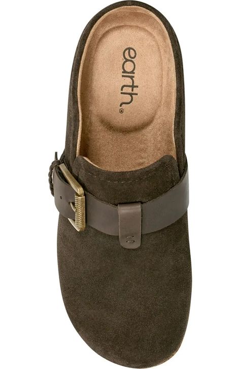 Earth® Eras Clog (Women) | Nordstrom Rubber Clogs, Half Shoes, Suede Clogs, Shoes Photography, Brown Fits, Recycled Rubber, Womens Clogs, Arch Support, Leather Shoes