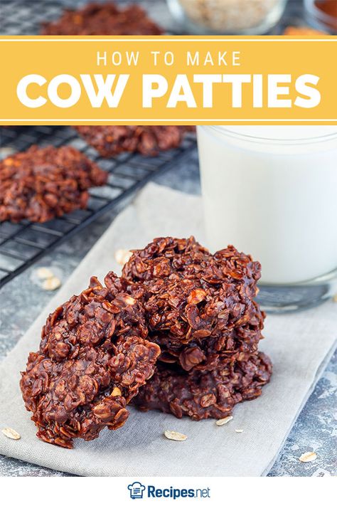 20 mins · Serves 30 · Craving for sweets but in a rush? This no-bake recipe will fix that up in no time! Learn how to make this Cow Patties recipe and be fulfilled with the sweet mixture of chocolate and nuts. Cookie Recipes Peanut Butter Oatmeal, Chocolate Peanut Butter Oatmeal Cookies, Cow Patties, Chocolate Peanut Butter Oatmeal, Chocolate Cow, Butter Oatmeal Cookies, Raisin Recipes, Chocolate Dishes, Peanut Butter Oatmeal Cookies