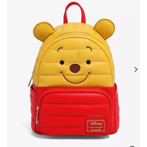 Nwt Loungefly Disney Winnie The Pooh Puffer Pooh Bear Figural Mini Backpack Loungefly Disney Winnie The Pooh Puffer Pooh Bear Figural Mini Backpack - Boxlunch Exclusive Pooh Bear Is Ready To Join You On Your Next Adventure As This Loungefly Mini Backpack! Featuring A Puffer Stitched Design Allover, This Bag Includes Embroidered Facial Details And 3d Ears. With A Front Zipper Pocket, Side Pockets, And Adjustable Straps, This Backpack Is Perfect For Walks In The Woods, Trips To The Disney Parks, A Disney Eras, Loungefly Mini Backpack, Stitch Backpack, Loungefly Bag, Disney Bag, Loungefly Disney, Backpack Brands, Disney Lilo, Pooh Bear