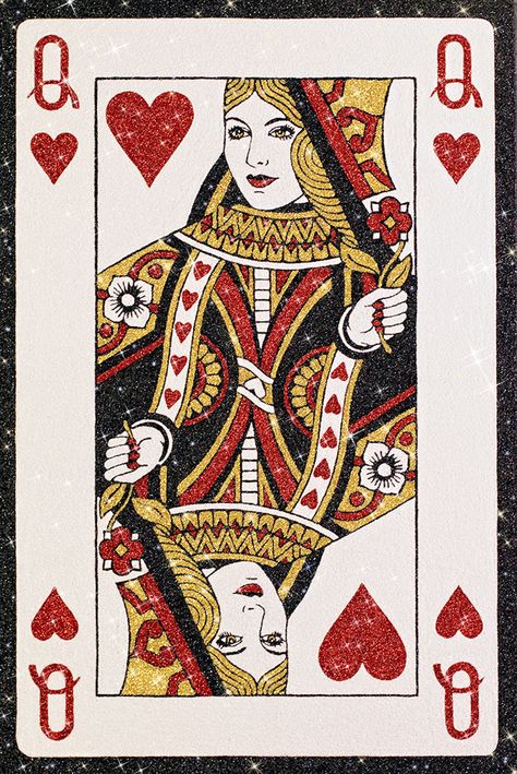 Queen Of Hearts Tattoo, Queen Of Hearts Card, Hearts Playing Cards, Hearts Card, Valentine Picture, Playing Cards Art, The Queen Of Hearts, Playing Cards Design, Card Tattoo