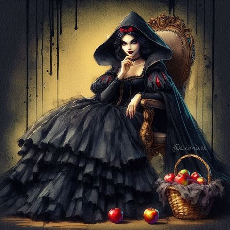 | #ai #ia #bingimagecreator | Instagram Dark Snow White Costume, Gothic Snow White, Dark Disney Princess Art, Dark Snow White, Dark Disney Princess, Dark Snow, Snow White Art, Snow White Evil Queen, Snow White Costume