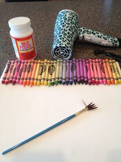 My Simple Obsessions: DIY Melted Crayon Canvas Melting Crayons On Canvas, Melted Crayon Canvas, Crayon Canvas Art, Crayon Canvas, Mod Podge Gloss, Crayon Crafts, Broken Crayons Still Color, Cute Teacher Gifts, Broken Crayons