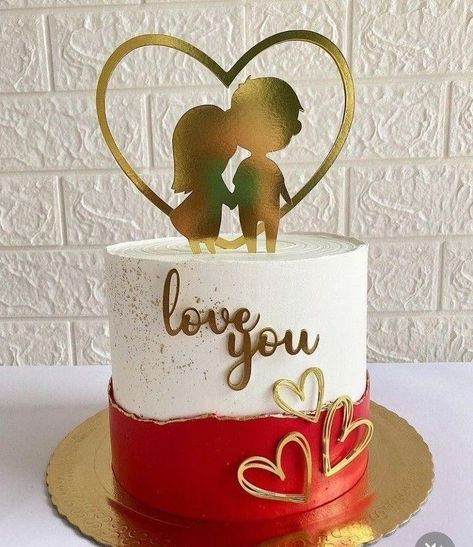 Simple Anniversary Cakes, 1st Anniversary Cake, Birthday Cake For Boyfriend, Anniversary Cake Designs, Cake For Boyfriend, Happy Valentines Day Wishes, Happy Anniversary Cakes, Birthday Cake For Husband, Chocolate Cake Designs