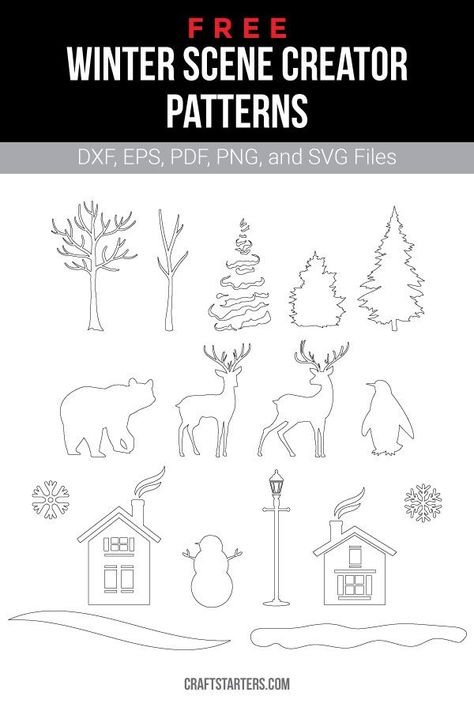 Stunning printable 3D SVG Files 2023 - Graphic type that can be scaled to use with the Silhouette Cameo or Cricut. #3dsvg #diy #papercut #lasercut #crafts #papercraft #cricut #christmasdecorations #holiday #winter Svg Free Files For Cricut Templates, Christmas Tree Patterns Free, Christmas Tree Patterns Free Printable, Božićne Dekoracije, Christmas Tree Patterns, Winter Silhouette, Easy Christmas Drawings, Laser Christmas, Nativity Silhouette