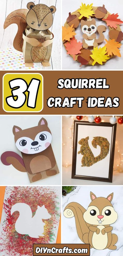 Squirrel Crafts, Unique Craft Ideas, Squirrel Craft, Squirrel Appreciation Day, Acorn Painting, Squirrel Decor, Valentine Day Video, Valentine Bingo, Preschool Art Projects