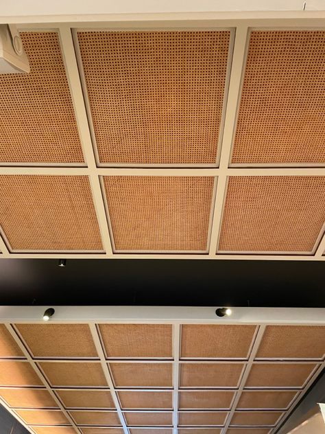 Cane Webbing Ceiling, Bali Ceiling Design, Draped Ceiling, Wicker Ceiling, Bali Interior, Rattan Ceiling, Design Ceiling, Ceiling Panel, Dropped Ceiling