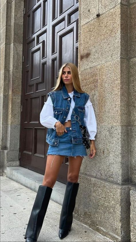 Outfit Botas, Looks Country, Downtown Outfits, Nashville Outfits, Outfit Chic, Looks Street Style, Causual Outfits, Vest Outfits, Outfit Inspo Fall