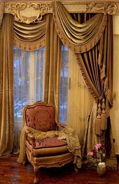 Curtain Divider Ideas, Room Curtain Divider, Victorian Homes Interior, Interior Curtains, Victorian Curtains, Curtain Divider, Drapes And Curtains, Elegant Draperies, Traditional Curtains