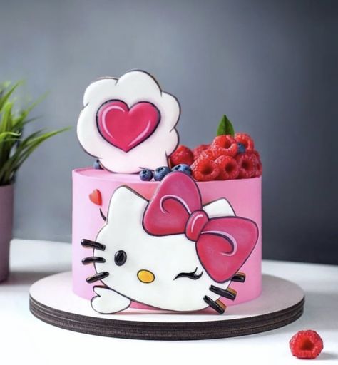 Kitty Cake Design, Hello Kitty Cake For Adults, Hello Kitty Cake Design Birthday, Hello Kity Cakes, Hello Kitty Birthday Party Ideas Cake, Hello Kitty Cake Ideas, Piping Frosting Recipe, Hello Kitty Cake Design, Bolo Da Hello Kitty