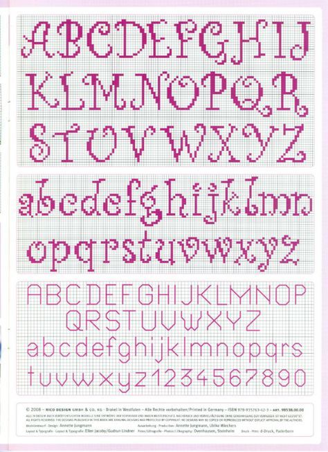 cross stitch alphabet nice curly easy to read -- looks easy to do Cross Stitch Alphabets, Cross Stitch Letter Patterns, Cross Stitch Numbers, Cross Stitch Alphabet Patterns, Cross Stitch Fonts, Alfabet Letters, Cross Stitch Letters, Pola Kristik, Cross Stitch Needles