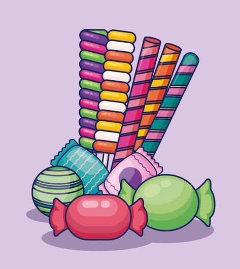 Baby Animal Nursery Art, Candy Drawing, Candy Logo, Sticker Design Inspiration, Colorful Frames, Candy Art, Cute Food Drawings, Free Candy, Bar Art