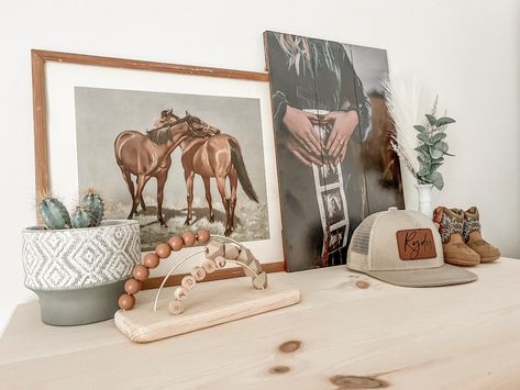 Baby boy, western nursey decor and details, cowboy theme Western Nursery Wall Decor, Western Nursery Gender Neutral, Modern Cowboy Nursery, Wild West Nursery Boy, Western Themed Nursery Boy, Boy Nursery Western, Cowboy Toddler Room, Boy Western Nursery, Vintage Western Nursery