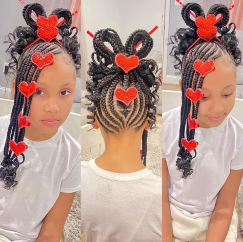 Sonic Braids, Braided Kids Hairstyles, 2 Braided Ponytails For Kids, Two Braided Ponytails For Kids, Kid Ponytail Hairstyles Black, Quick Braided Hairstyles For Black Kids, Kids Ponytail Hairstyles Black, Valentines Hairstyles For Kids, Hair Styles For Black Kids