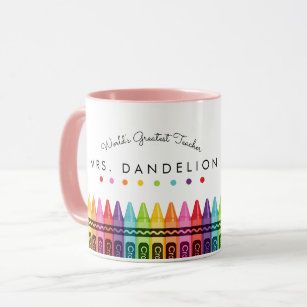 Elementary Teacher Gifts, Rainbow Crayons, Teacher Notepad, Teacher Coffee Mug, Mug Teacher, Teachers Gifts, Teacher Personalized, Color Crayons, Relationship Gifts