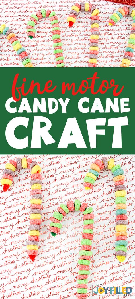 This fine motor candy cane craft is a great Christmas activity for little ones.  They make for great ornaments or gifts too! #Christmascraft #homemadeornaments #christmasornaments #finemotor #finemotorskills via @slavila Preschooler Christmas Activities, Candy Cane Playdough Recipe, Vpk Christmas Activities, Holiday Treats Preschool Theme, Candy Cane Toddler Crafts, Fine Motor Activities For Toddlers Christmas, Xmas Fine Motor Activities, Christmas Treat Activities For Kids, Kids Candy Cane Crafts