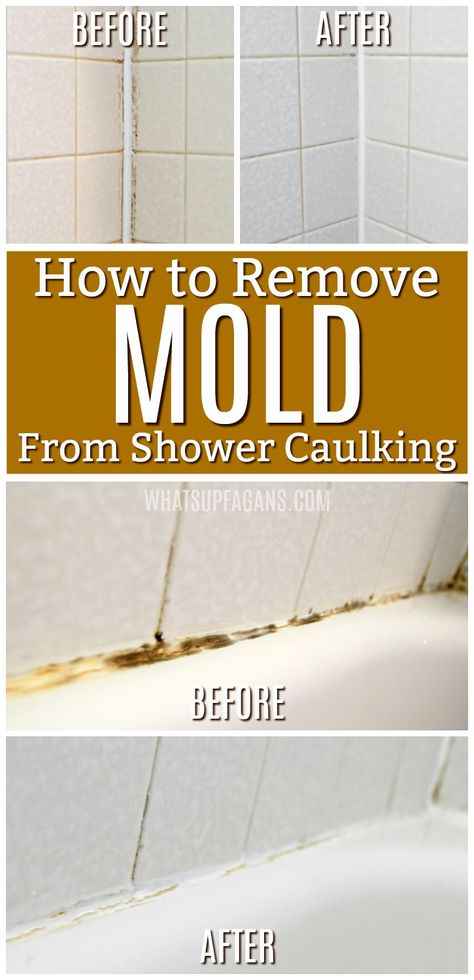 Get Rid Of Black Mold, Remove Mold From Shower, Clean Black Mold, Bathroom Caulk, How To Remove Mold, Shower Mold, Remove Mold, Black Mold, Mold In Bathroom