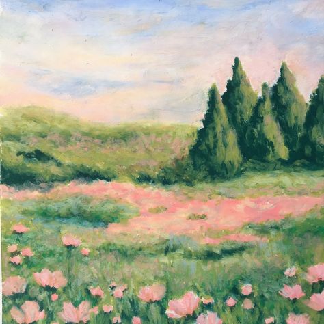 Oil Pastel Landscape, Oil Pastels Painting, Oil Pastel Paintings, Pastel Landscape, Oil Pastel Art, Oil Pastel Drawings, Landscape Art Painting, Crayon Art, Watercolor Art Lessons