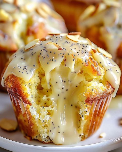 Luscious Lemon Poppy Seed Muffins Honey Lemon Muffins, Best Lemon Poppyseed Muffins, Lemon Poppyseed Muffins Recipe, Moist Lemon Poppyseed Muffins, Morning Muffin Recipes, Jumbo Muffin Recipes Breakfast, Lemon And Poppy Seed Muffins, Christmas Muffin Recipes, Muffin Top Recipes Simple