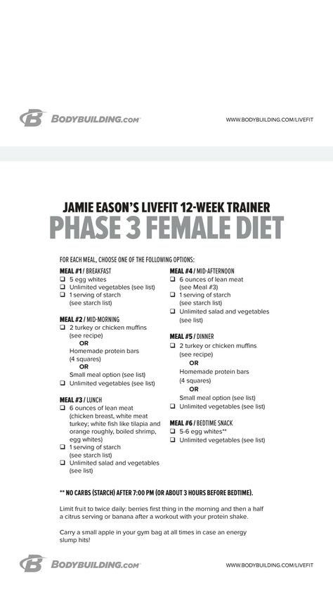 Phase 3 diet Muscle Definition Women Diet, Competition Diet For Women, Female Bodybuilder Diet, Bodybuilding Meal Prep Female, Shredding Diet For Women, Bodybuilding Diet For Women, Jamie Eason Meal Plan, Bodybuilder Diet For Women, Body Building Diet For Women