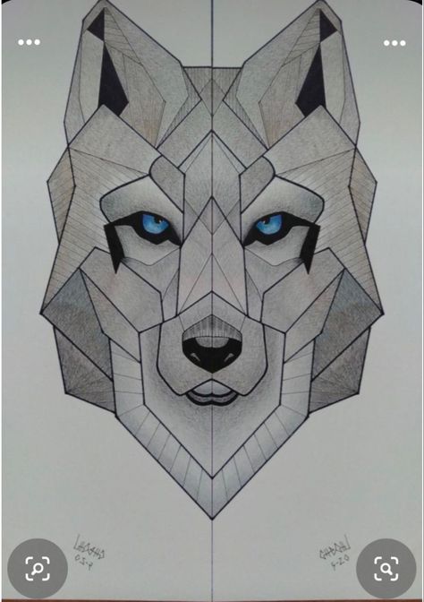 Geometric Wolf Drawing, Cubism Art Ideas Inspiration, Cubism Art Ideas Easy, Animal Sketches Easy, Basic Art Techniques, Geometric Shapes Drawing, Geometric Art Animal, Line Tattoo Ideas, Geometric Wolf